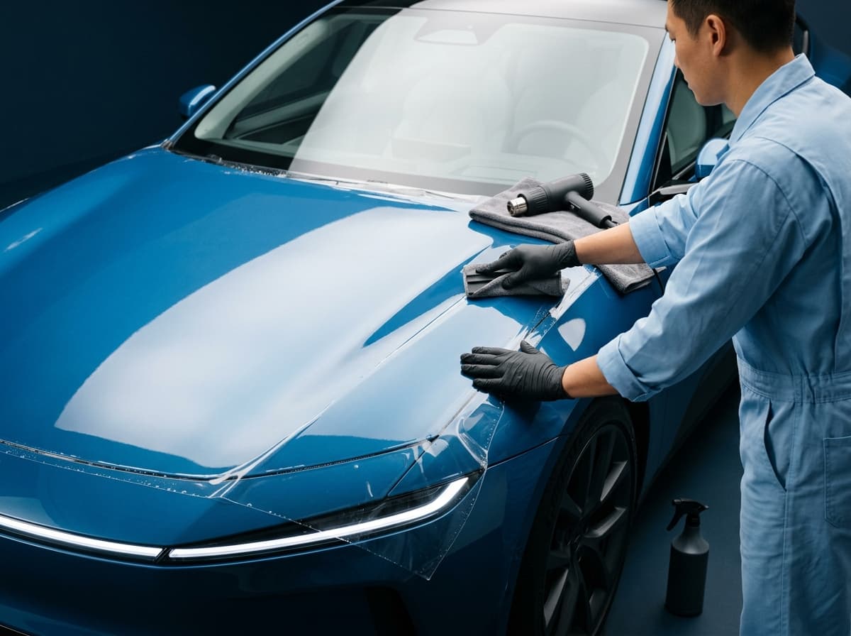 Paint protection film work in progress